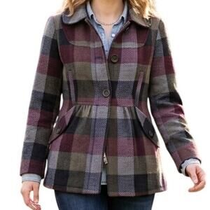 Volcom Plaid Houndstooth Zip Jacket Womens Large Multicolor Preppy Outdoor